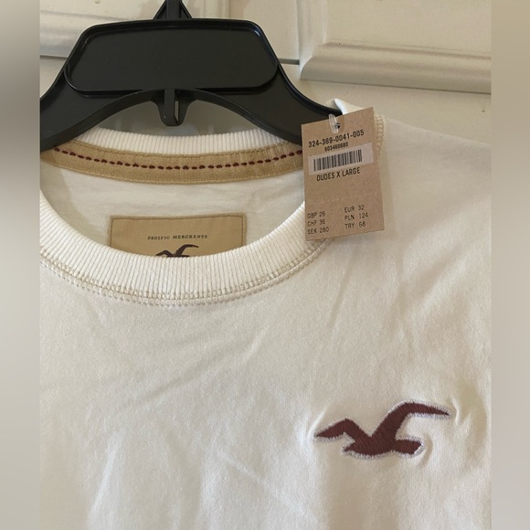 Hollister Men’s Size XL Long Sleeved Shirt White New With Tags, Wrinkled - Picture 5 of 11